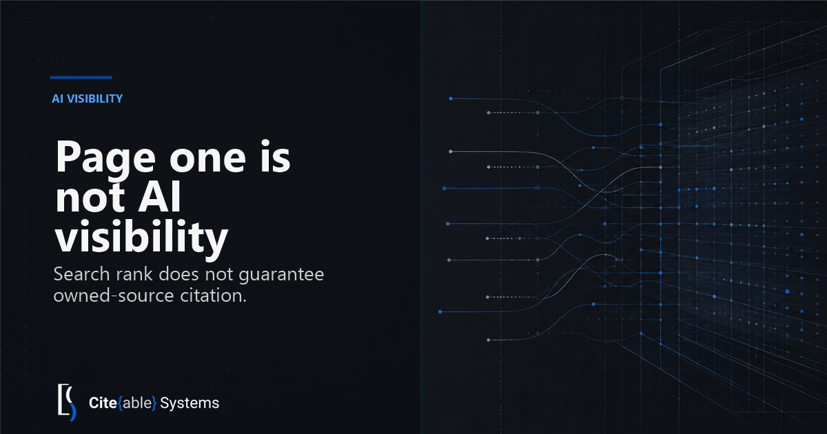 page-one rankings do not guarantee AI summary visibility